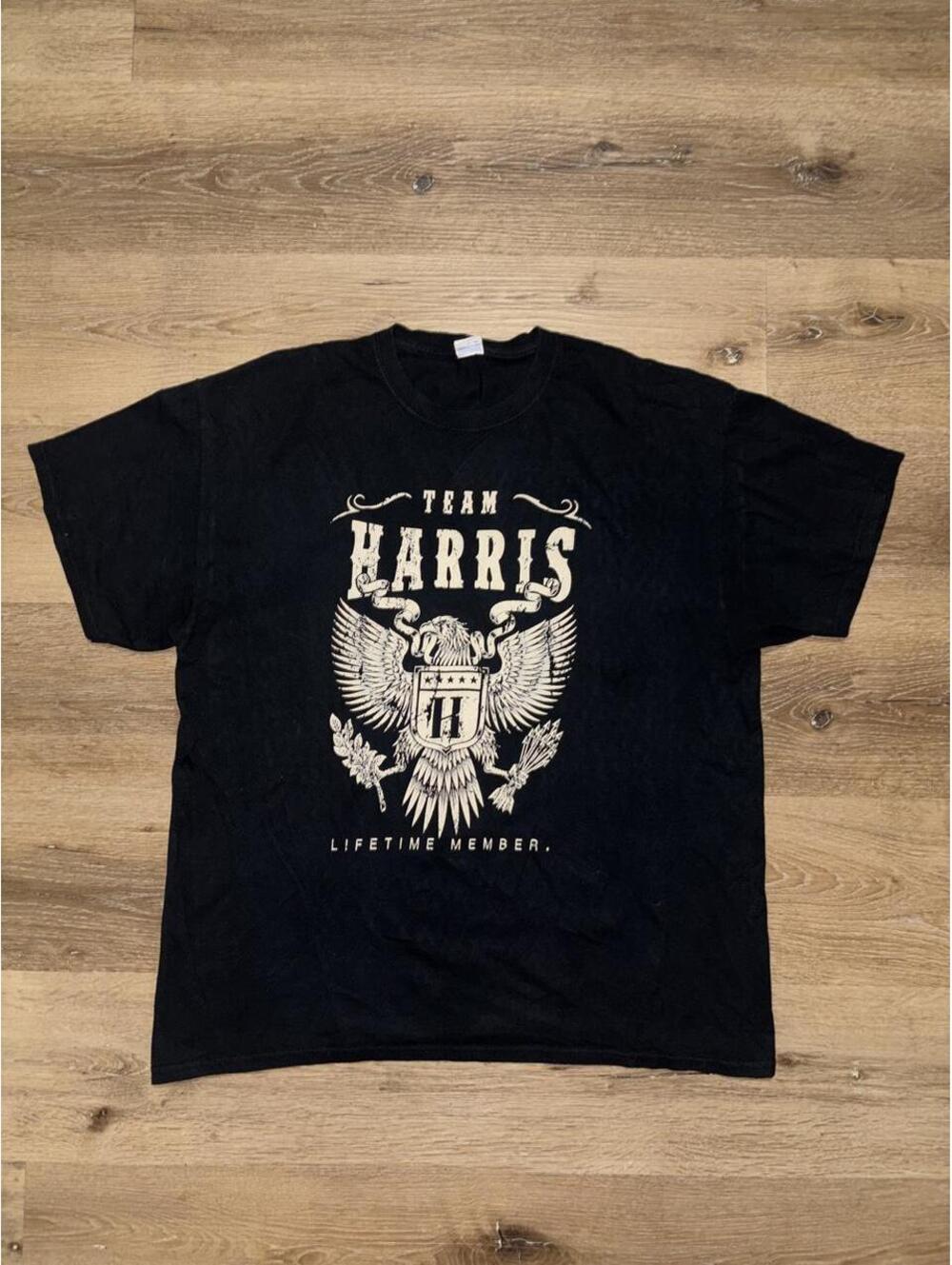 Team Harris Lifetime Member Black Graphic T-Shirt Men’s XL